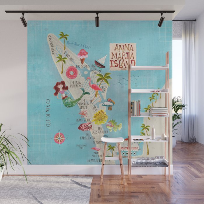 Anna Maria Island Map Wall Mural Gallery Image 1