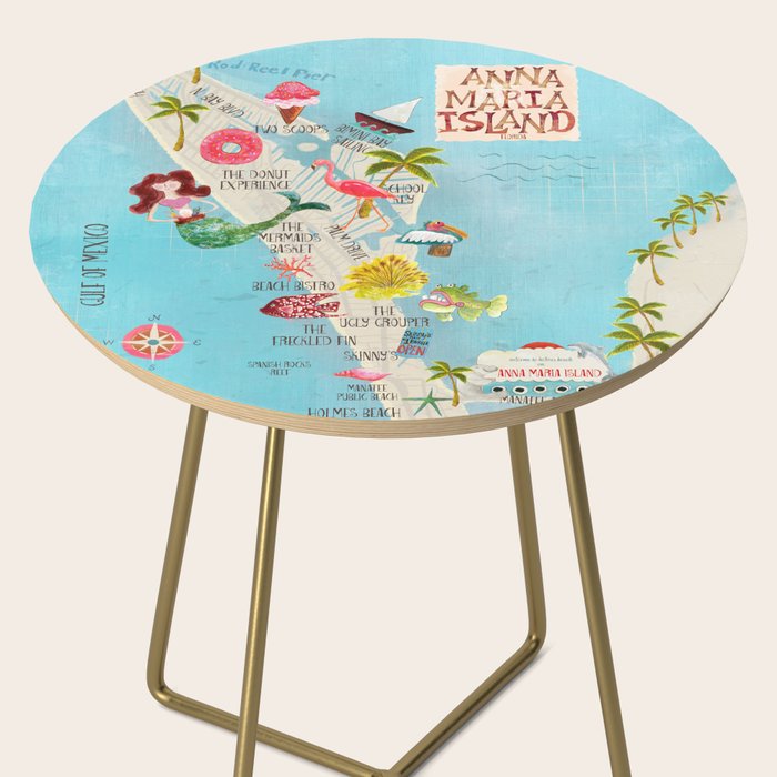 Anna Maria Island Map Side Table Gallery Image 2