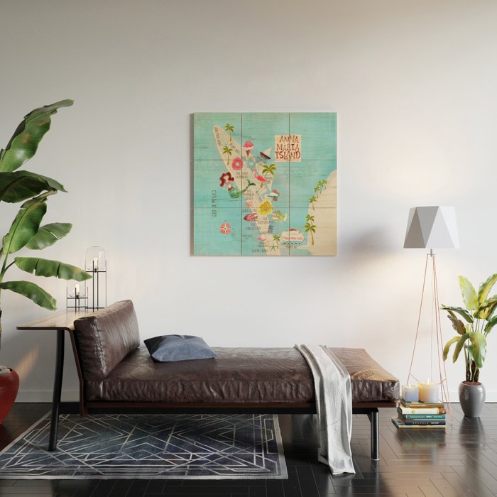 Anna Maria Island Map Wood Wall Art Gallery Image 2