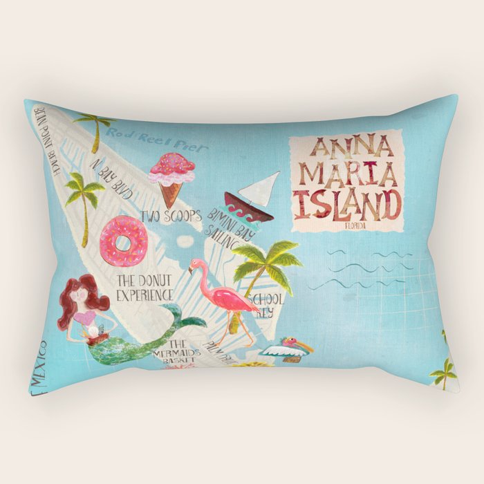 Anna Maria Island Map Rectangular Pillow Gallery Image 2
