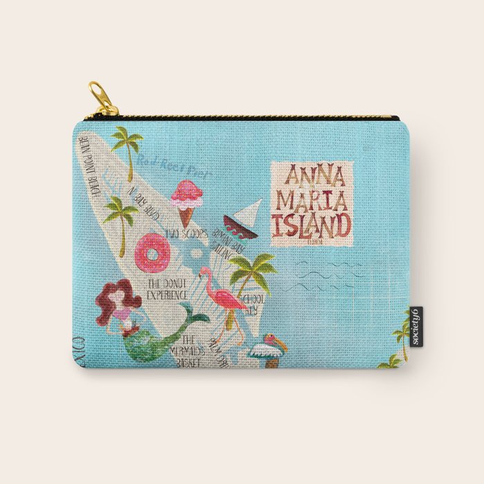Anna Maria Island Map Carry All Pouch Gallery Image 1
