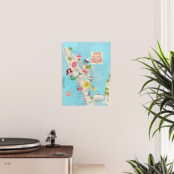 Anna Maria Island Map Poster Gallery Image 2