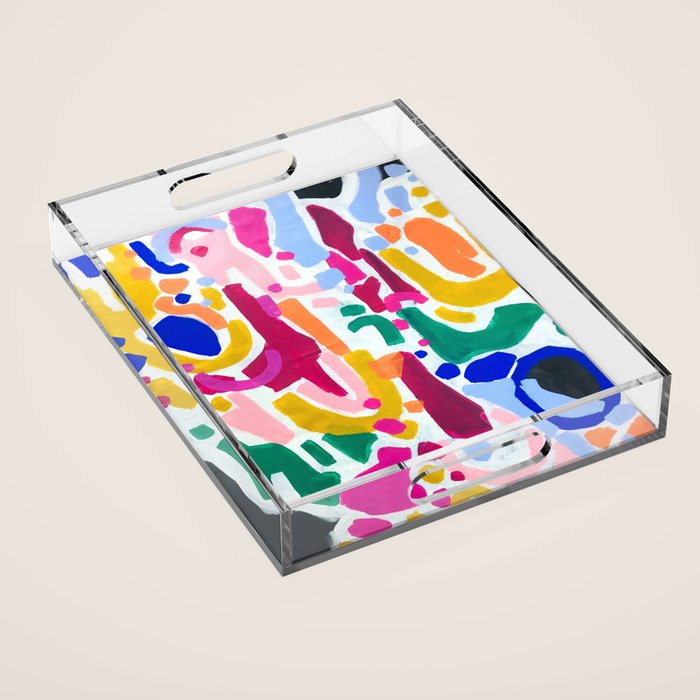 Candy In The Milky Way Galaxy 2 Original Painting by Ejaaz Haniff Acrylic Painting Abstract Art Shapes Pattern Fun Colorful Shapes Acrylic Tray Gallery Image 1