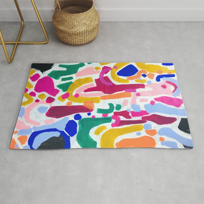 Candy In The Milky Way Galaxy 2 Original Painting by Ejaaz Haniff Acrylic Painting Abstract Art Shapes Pattern Fun Colorful Shapes Rug Gallery Image 1