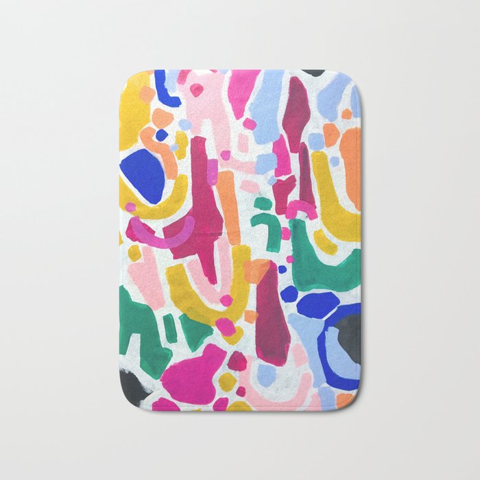 Candy In The Milky Way Galaxy 2 Original Painting by Ejaaz Haniff Acrylic Painting Abstract Art Shapes Pattern Fun Colorful Shapes Bath Mat Gallery Image 1