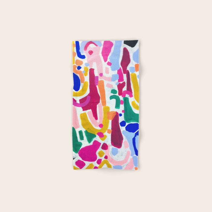Candy In The Milky Way Galaxy 2 Original Painting by Ejaaz Haniff Acrylic Painting Abstract Art Shapes Pattern Fun Colorful Shapes Bath Towel Gallery Image 1