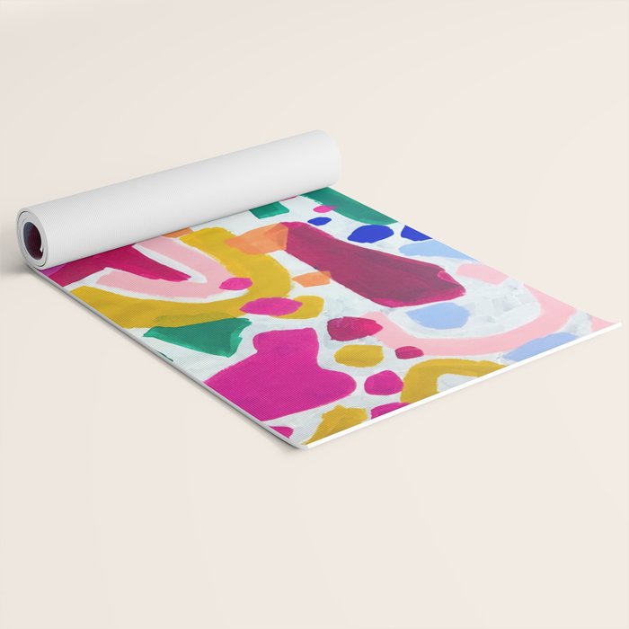 Candy In The Milky Way Galaxy 2 Original Painting by Ejaaz Haniff Acrylic Painting Abstract Art Shapes Pattern Fun Colorful Shapes Yoga Mat Gallery Image 2