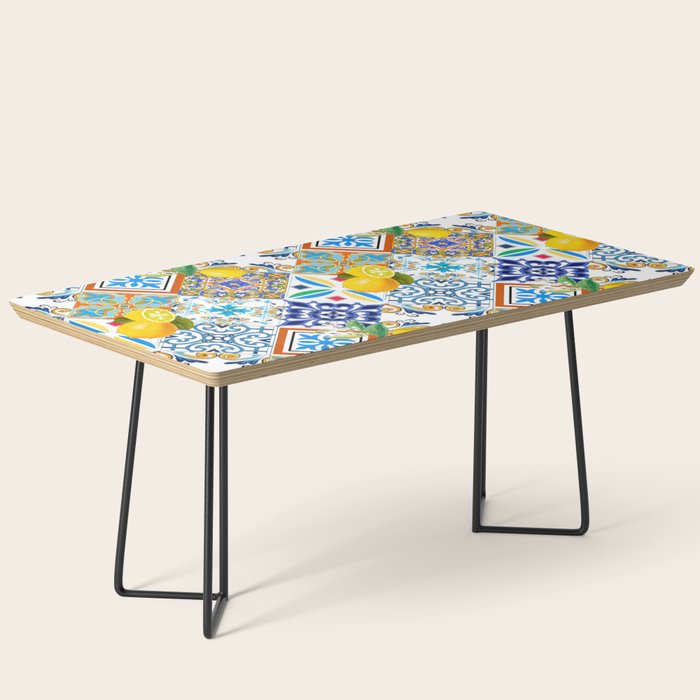 Tiles,mosaic,azulejo,quilt,Portuguese,majolica,lemons,citrus. Coffee Table Gallery Image 1