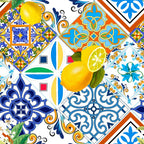 Tiles,mosaic,azulejo,quilt,Portuguese,majolica,lemons,citrus. Coffee Mug Gallery Image 2