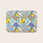 Tiles,mosaic,azulejo,quilt,Portuguese,majolica,lemons,citrus. Bath Mat Gallery Image 1