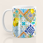 Tiles,mosaic,azulejo,quilt,Portuguese,majolica,lemons,citrus. Coffee Mug Gallery Image 3