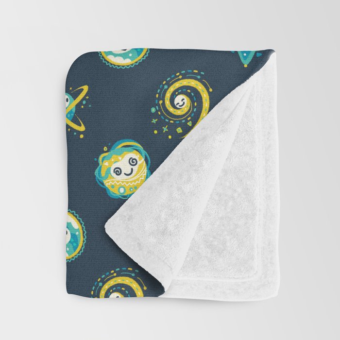Pastel space pattern - dark Throw Blanket Gallery Image 3
