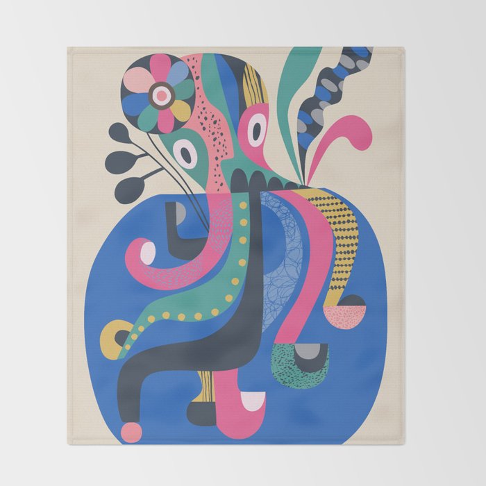 Mid Century Octopus Throw Blanket Gallery Image 2