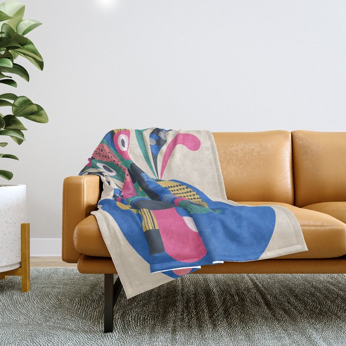 Mid Century Octopus Throw Blanket Gallery Image 1