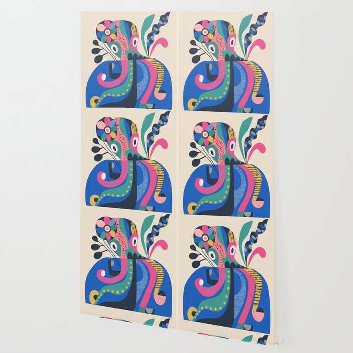 Mid Century Octopus Wallpaper Gallery Image 2