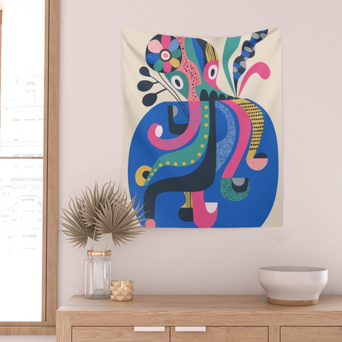 Mid Century Octopus Wall Tapestry Gallery Image 2