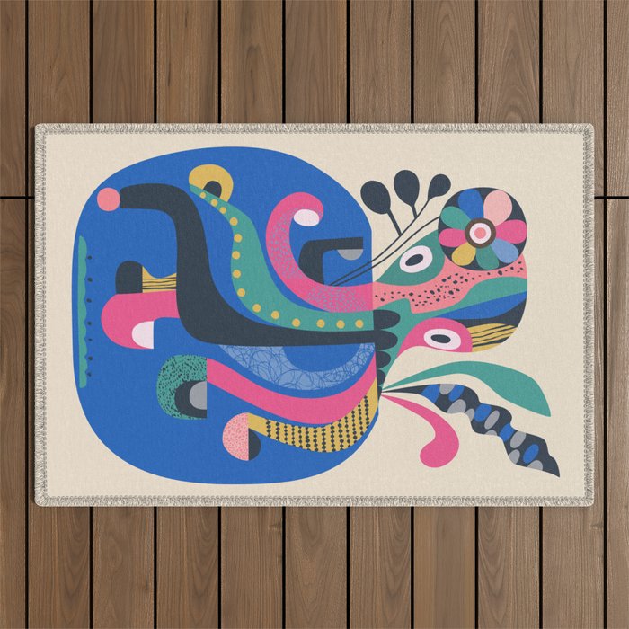 Mid Century Octopus Outdoor Rug Gallery Image 1