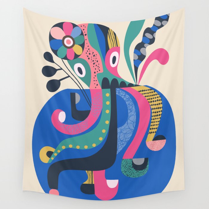 Mid Century Octopus Wall Tapestry Gallery Image 1