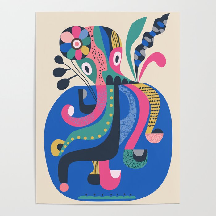 Mid Century Octopus Poster Gallery Image 1