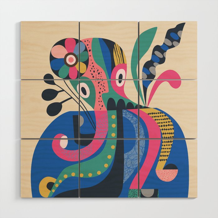 Mid Century Octopus Wood Wall Art Gallery Image 1