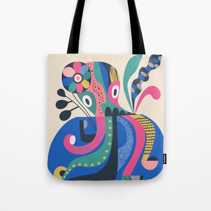 Mid Century Octopus Tote Bag Gallery Image 1