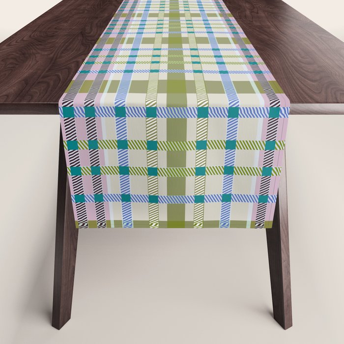 Vibrant Plaid Fusion C Table Runner Gallery Image 1