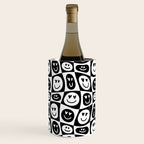 Black and white checkered love face pattern Wine Chiller Gallery Image 1