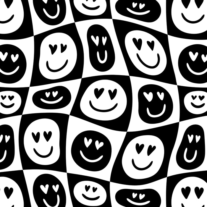 Black and white checkered love face pattern Coffee Mug Gallery Image 2