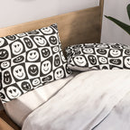Black and white checkered love face pattern Pillow Sham Gallery Image 2