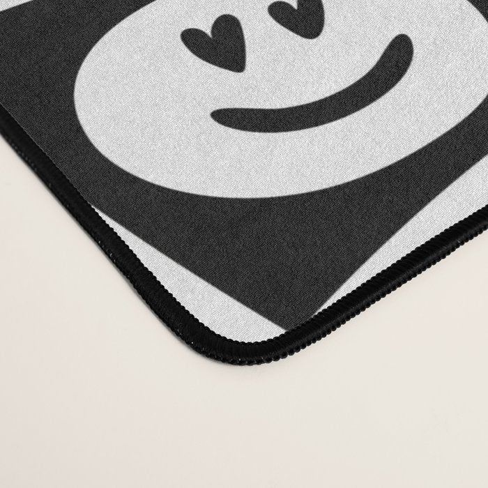Black and white checkered love face pattern Desk Mat Gallery Image 4