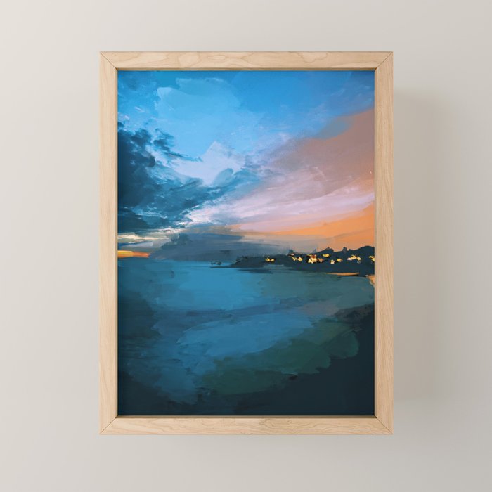 Laguna Beach At Night Mini Art Print Gallery Image 1