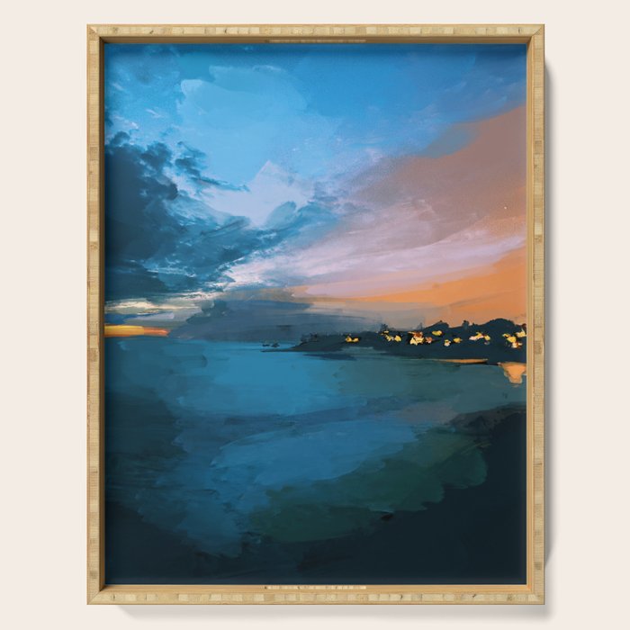 Laguna Beach At Night Serving Tray Gallery Image 1