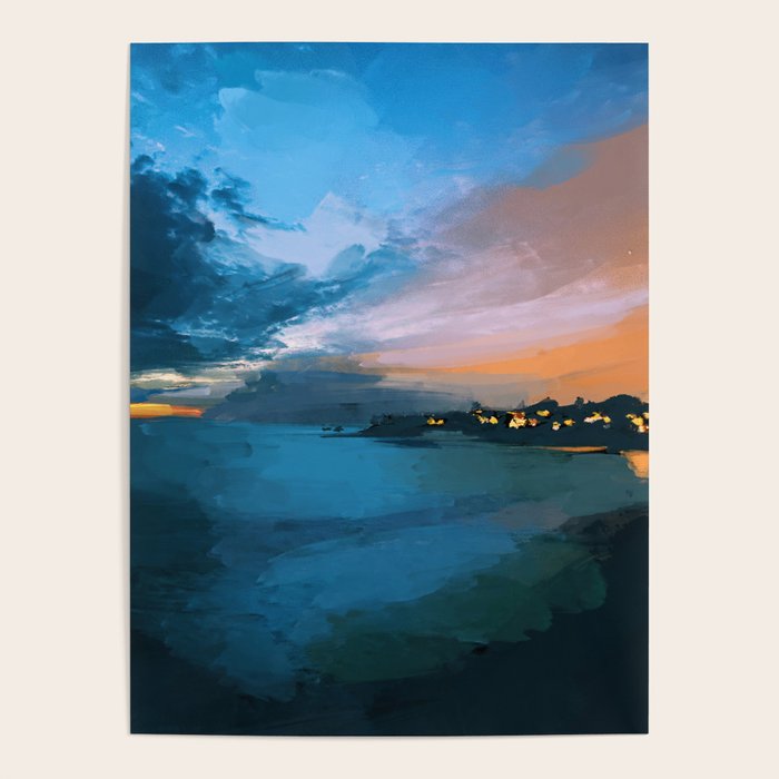 Laguna Beach At Night Poster Gallery Image 1