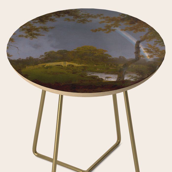 Antique Oil Painting Rainbow Side Table Gallery Image 2