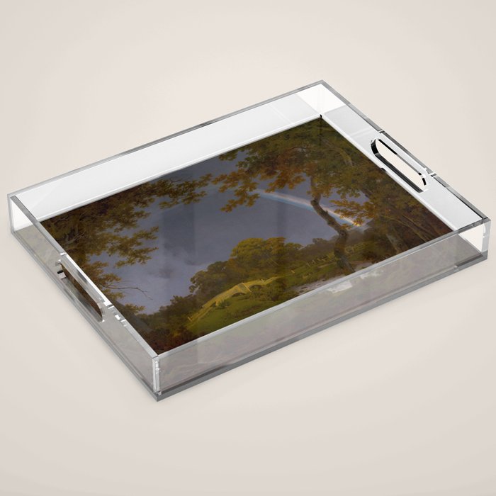 Antique Oil Painting Rainbow Acrylic Tray Gallery Image 1