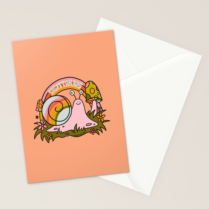 Sagittarius Snail Stationery Card Gallery Image 2