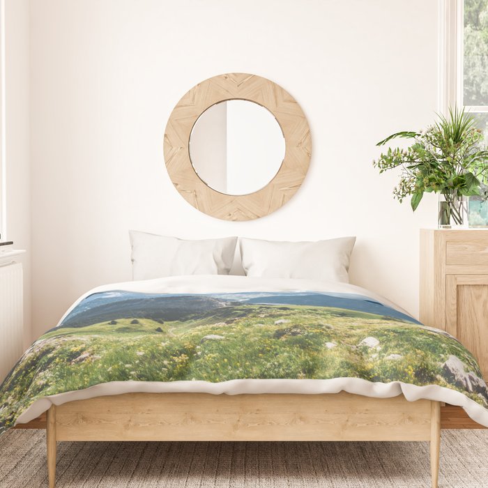 Swiss Alps Summer Landscape - Nature Photography - Jungfrau Mountain Peak Duvet Cover Gallery Image 3