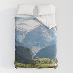 Swiss Alps Summer Landscape - Nature Photography - Jungfrau Mountain Peak Comforter Gallery Image 6
