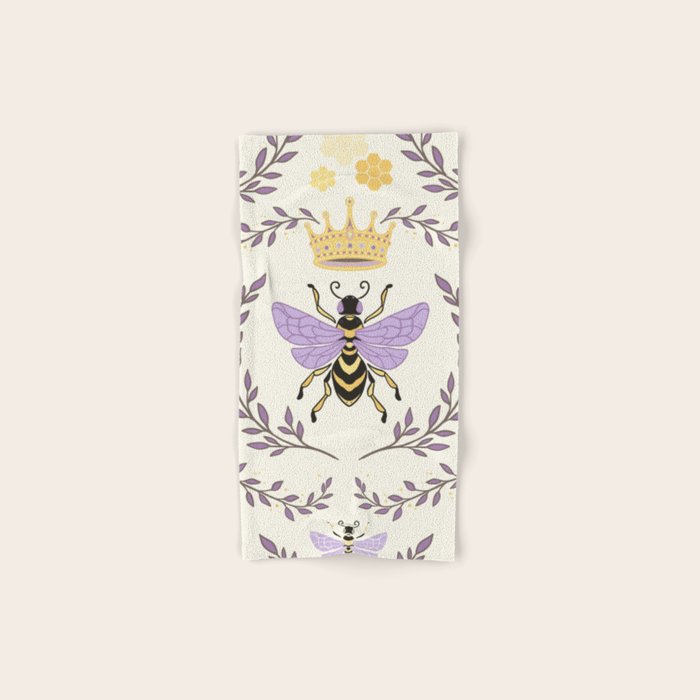 Queen Bee - Lavander Purple and Yellow Bath Towel Gallery Image 1