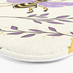 Queen Bee - Lavander Purple and Yellow Bath Mat Gallery Image 3