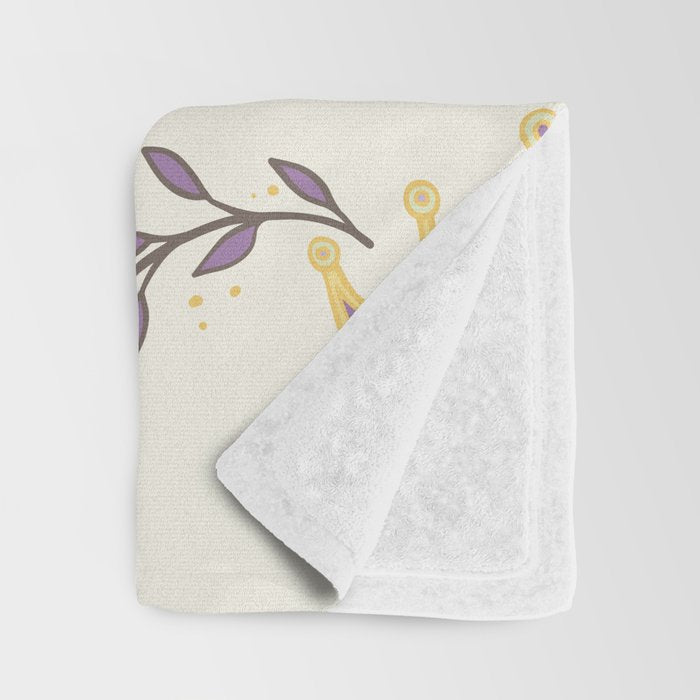 Queen Bee - Lavander Purple and Yellow Throw Blanket Gallery Image 3
