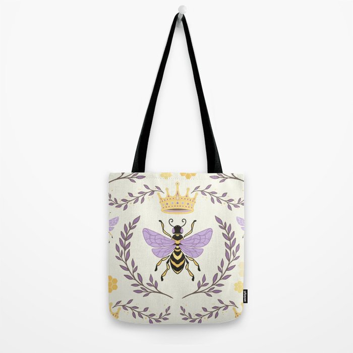 Queen Bee - Lavander Purple and Yellow Tote Bag Gallery Image 2
