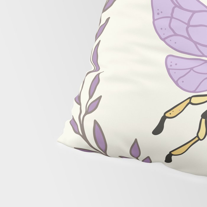 Queen Bee - Lavander Purple and Yellow Pillow Sham Gallery Image 4