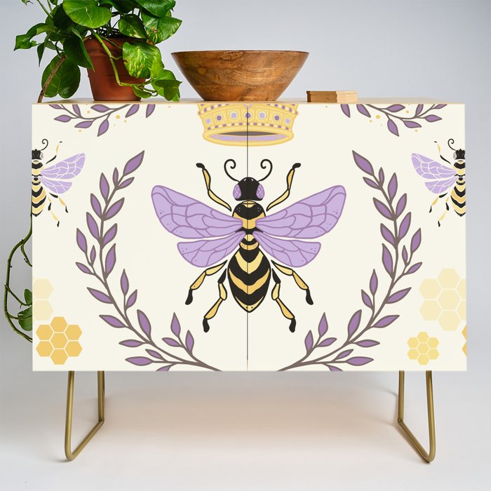 Queen Bee - Lavander Purple and Yellow Credenza Gallery Image 1