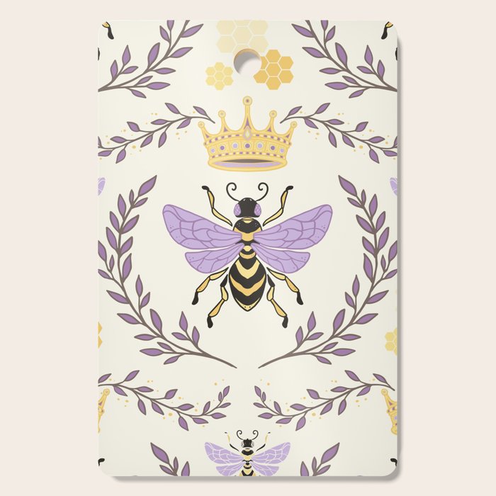 Queen Bee - Lavander Purple and Yellow Cutting Board Gallery Image 1
