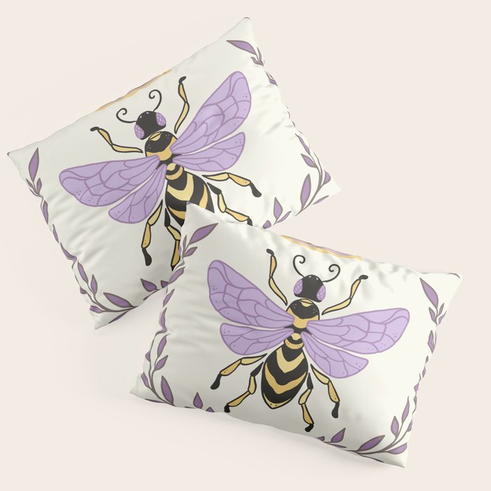Queen Bee - Lavander Purple and Yellow Pillow Sham Gallery Image 3