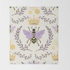 Queen Bee - Lavander Purple and Yellow Throw Blanket Gallery Image 2