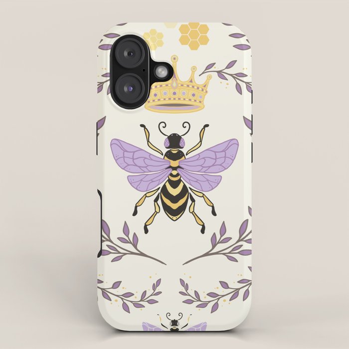 Queen Bee - Lavander Purple and Yellow iPhone Case Gallery Image 1