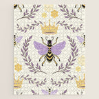 Queen Bee - Lavander Purple and Yellow Jigsaw Puzzle Gallery Image 1