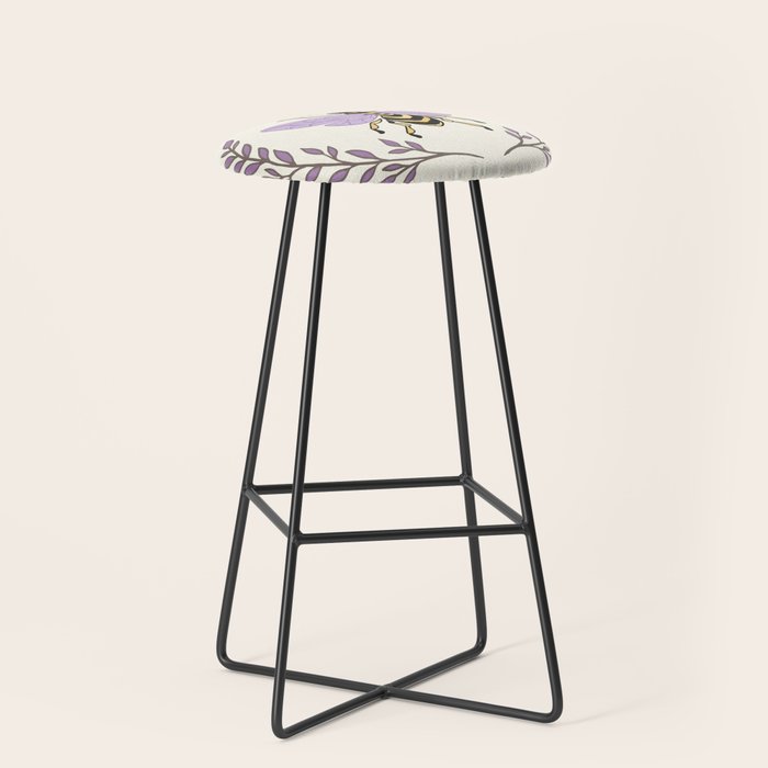 Queen Bee - Lavander Purple and Yellow Stool Gallery Image 1